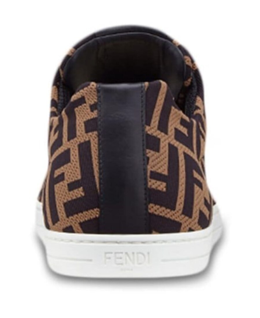 Fendi Ff Motif Mesh Sneakers In Black