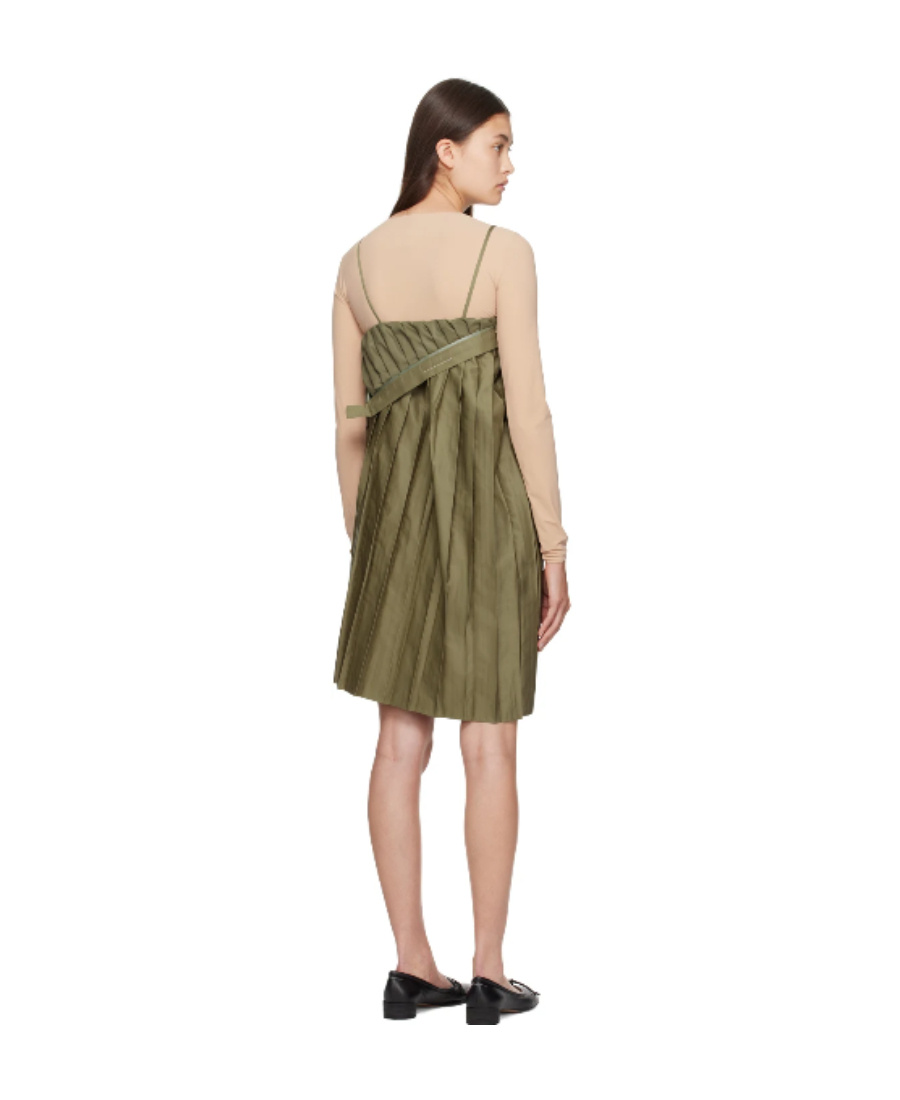 Mm6 Maison Margiela A Pleated Dress With Thin Shoulder Straps In Multicolor