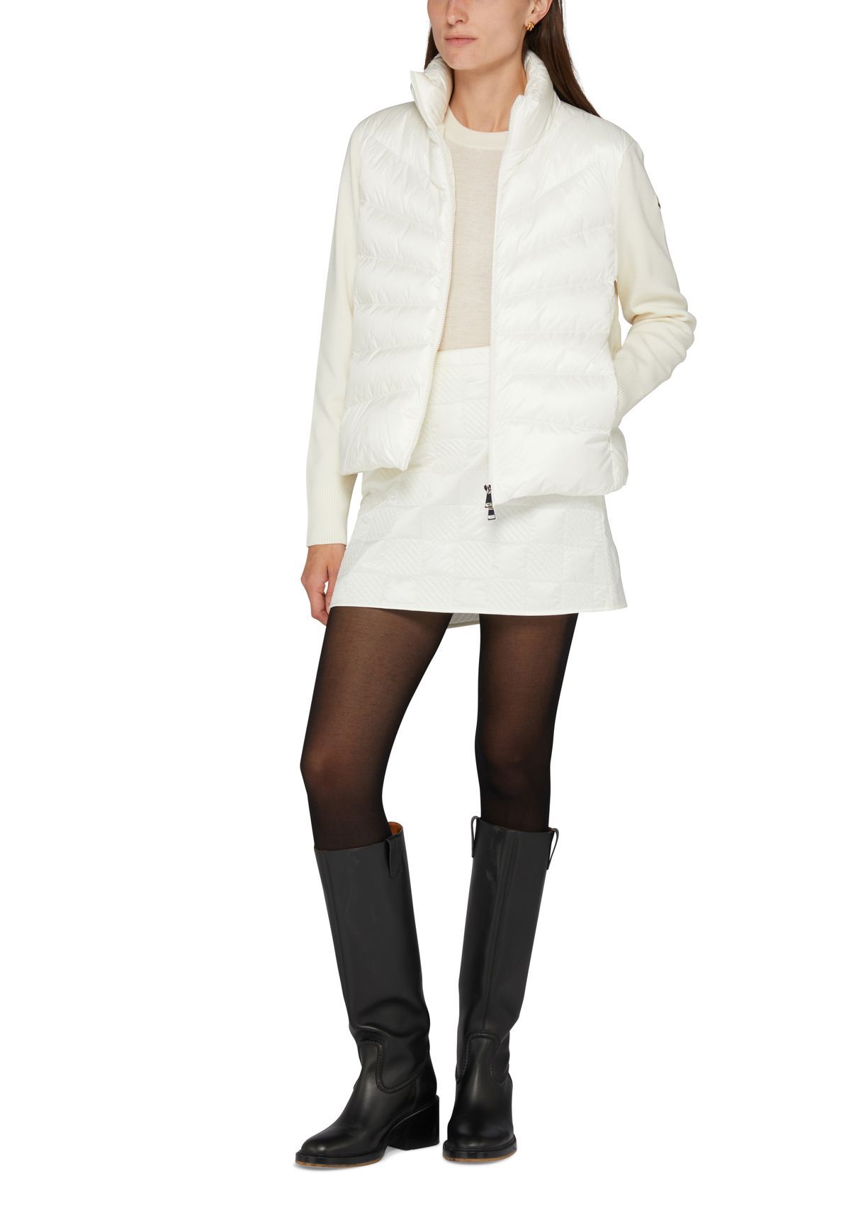 Moncler Quilted Mini Skirt With Mini Length In White