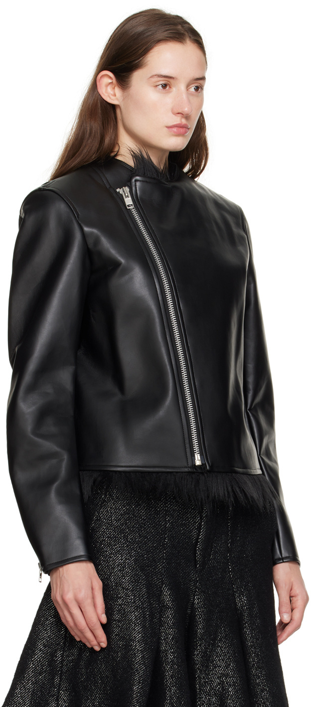 Comme Des Garçons Cruelty-free Leather Biker Jacket In Black