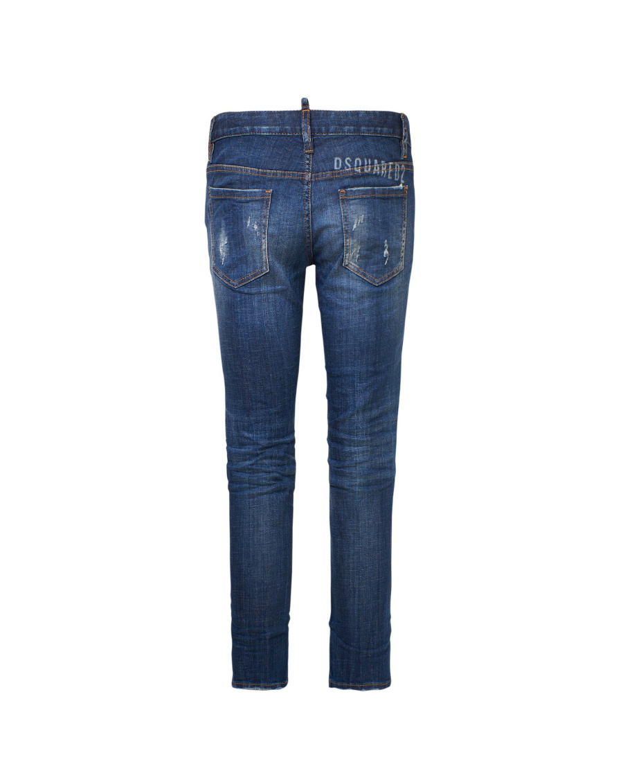 Dsquared2 Distressed Low-rise Jeans In Blue