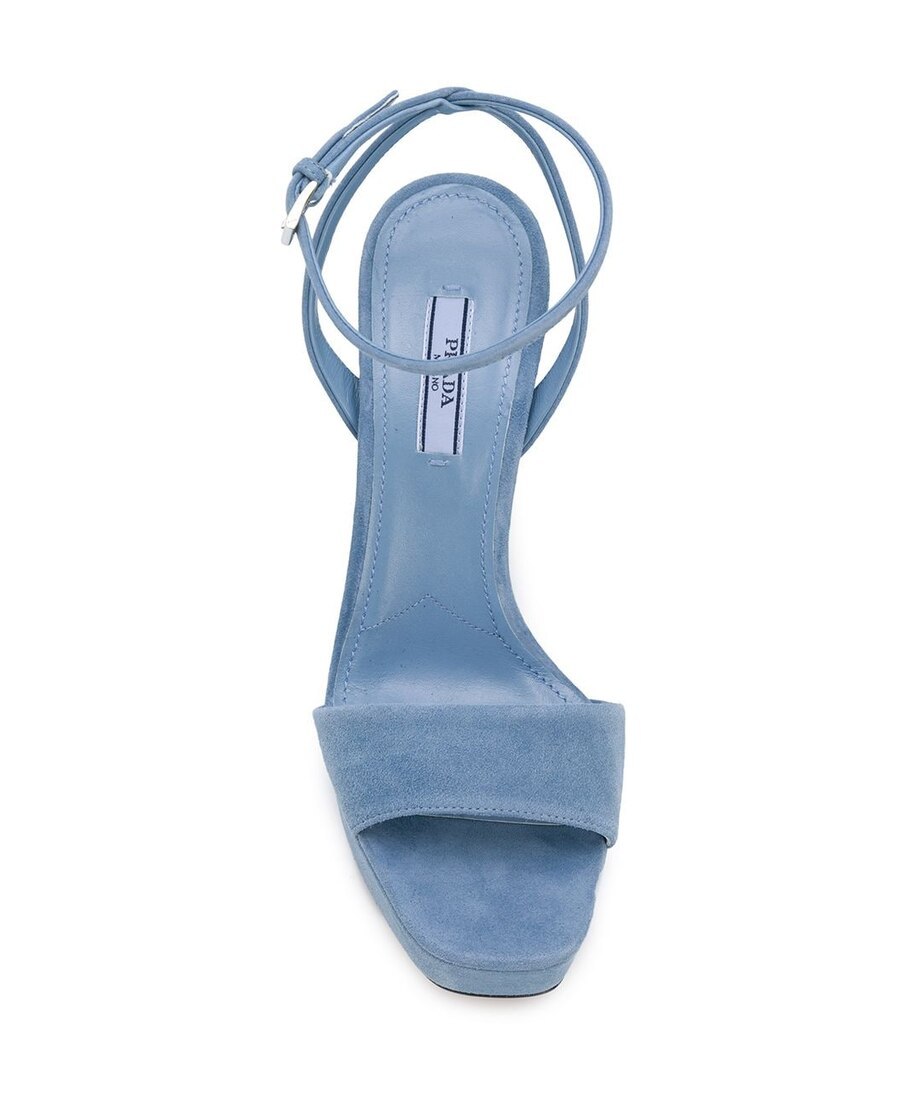 Shop Prada Open-toed High-heeled Sandals In Blue