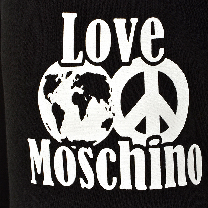 Moschino Black Printed Logo Sweatpants In Black