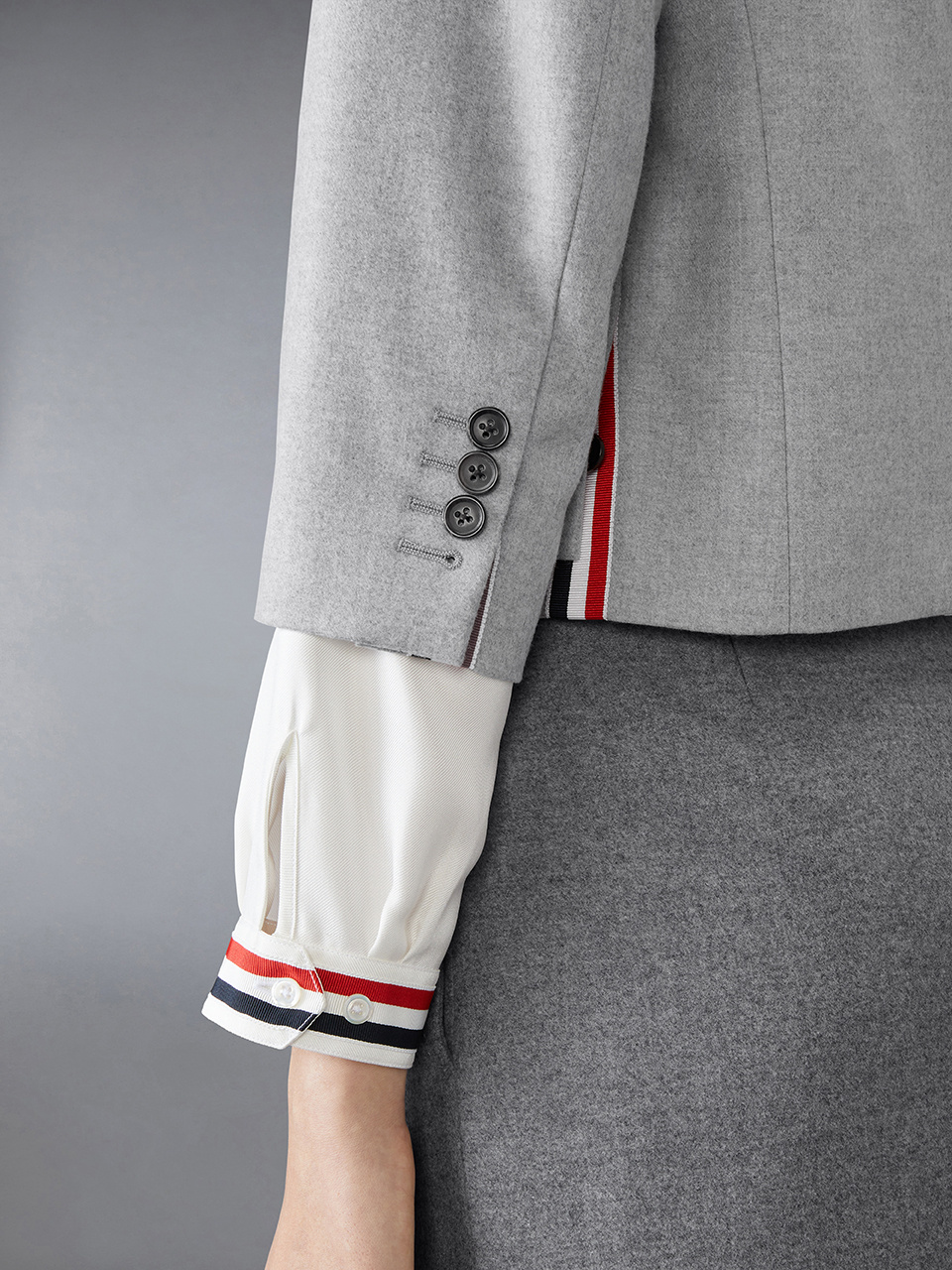 Thom Browne Bow Suit Coat In Gray