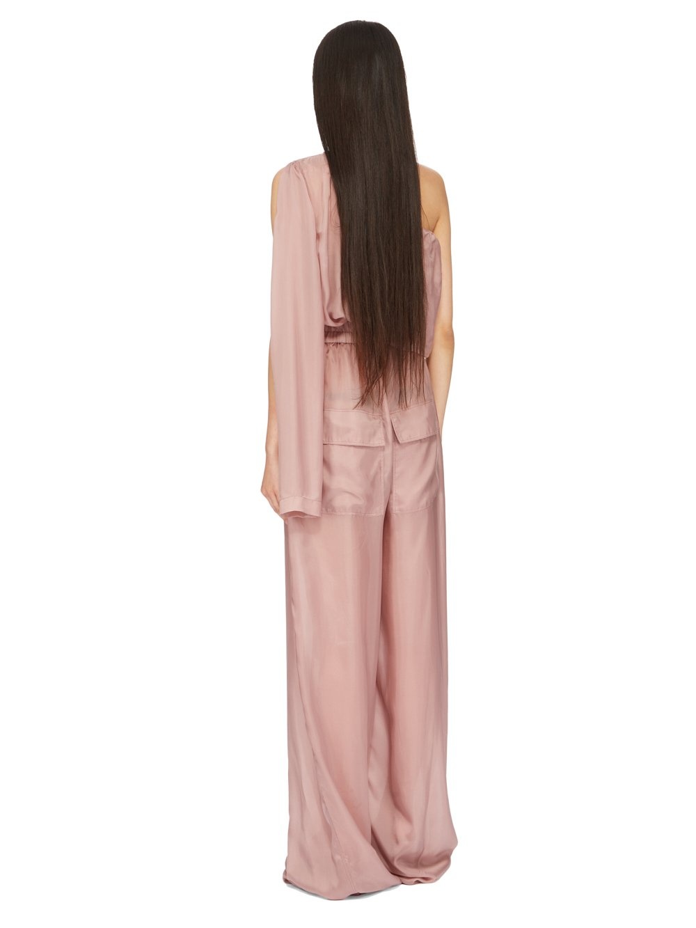 Rick Owens Asymmetric Organza Playsuit In Pink