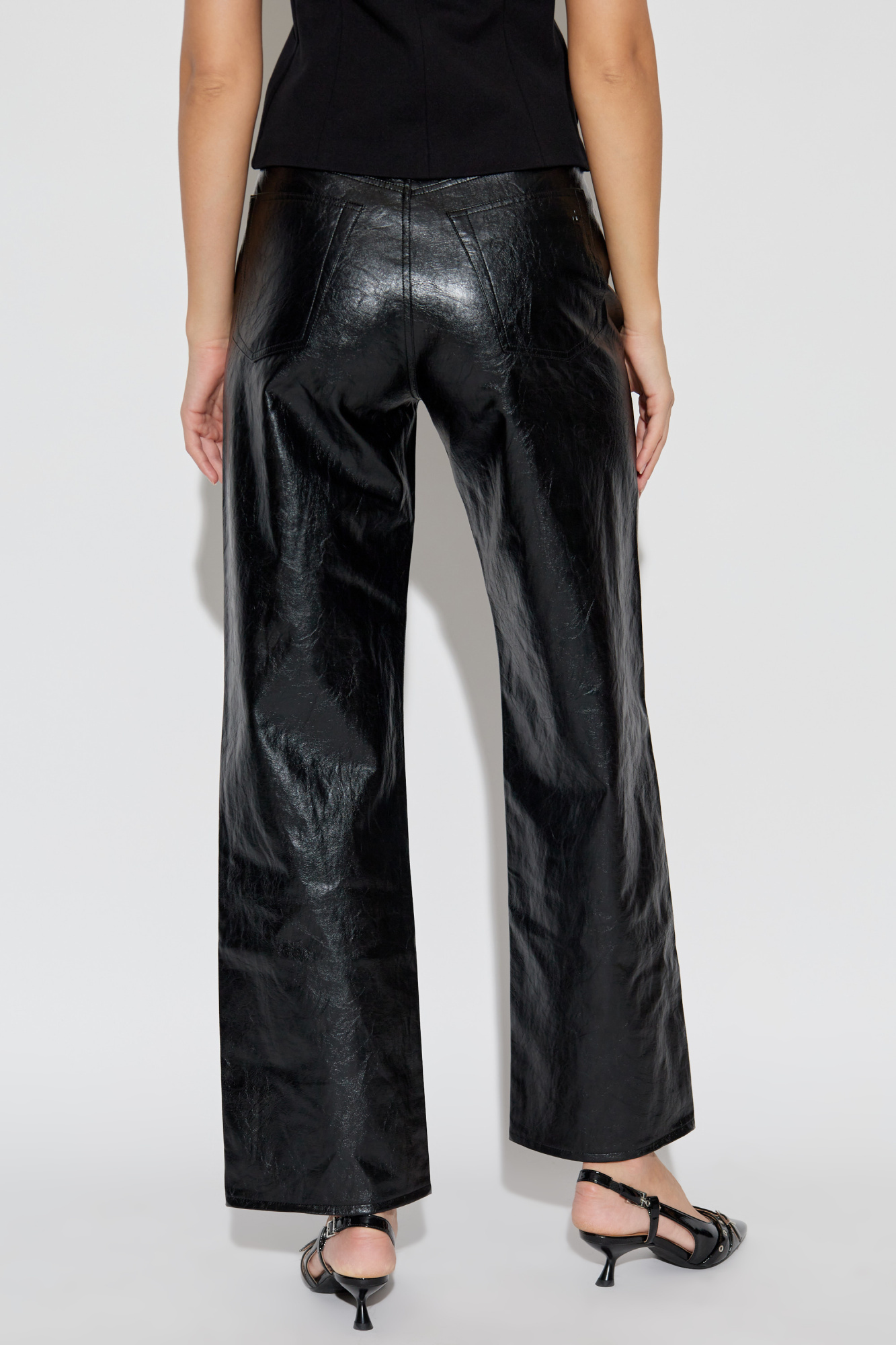 Rag & Bone Shea Faux-leather Trousers In Black