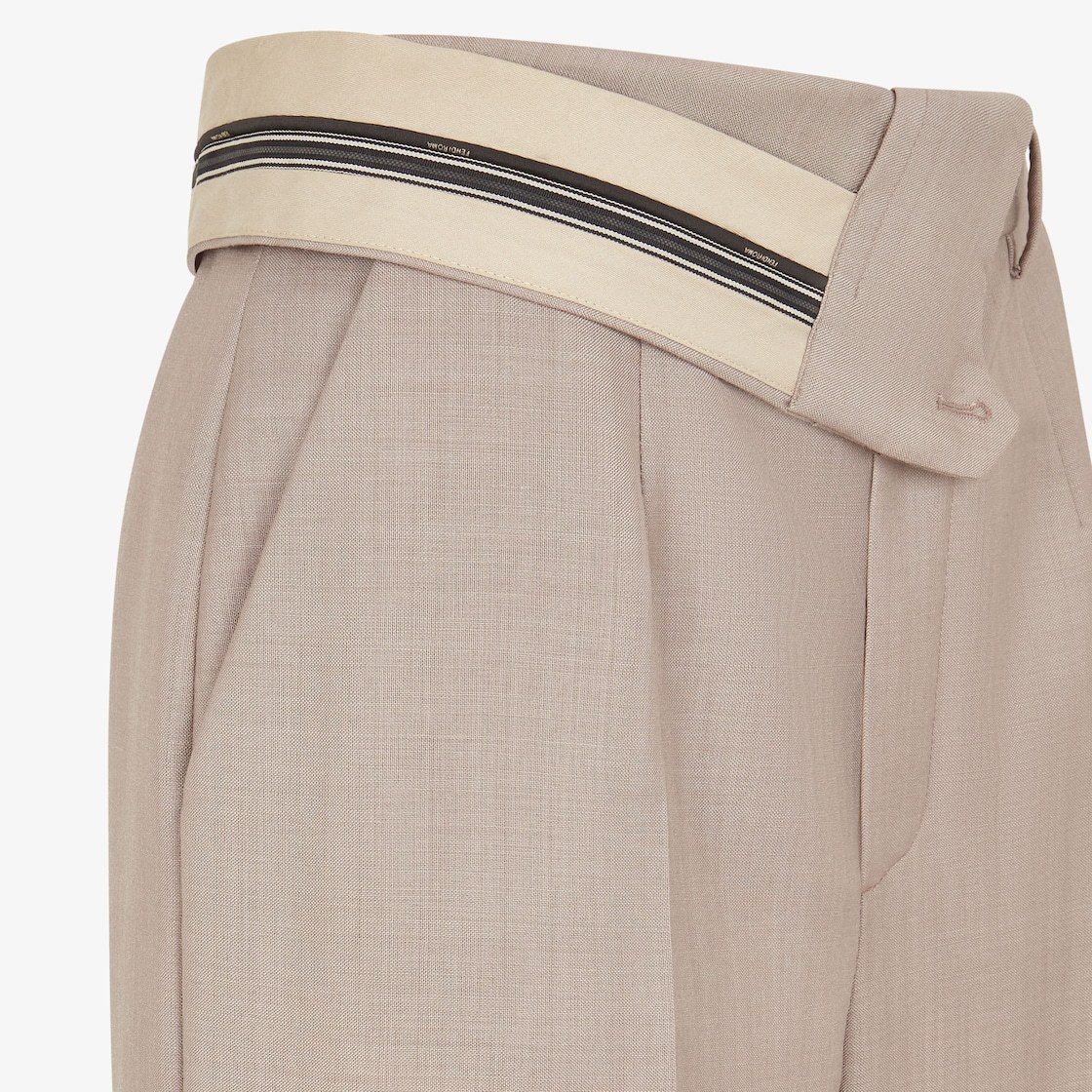 Fendi Pressed-crease Straight Trousers In Nude