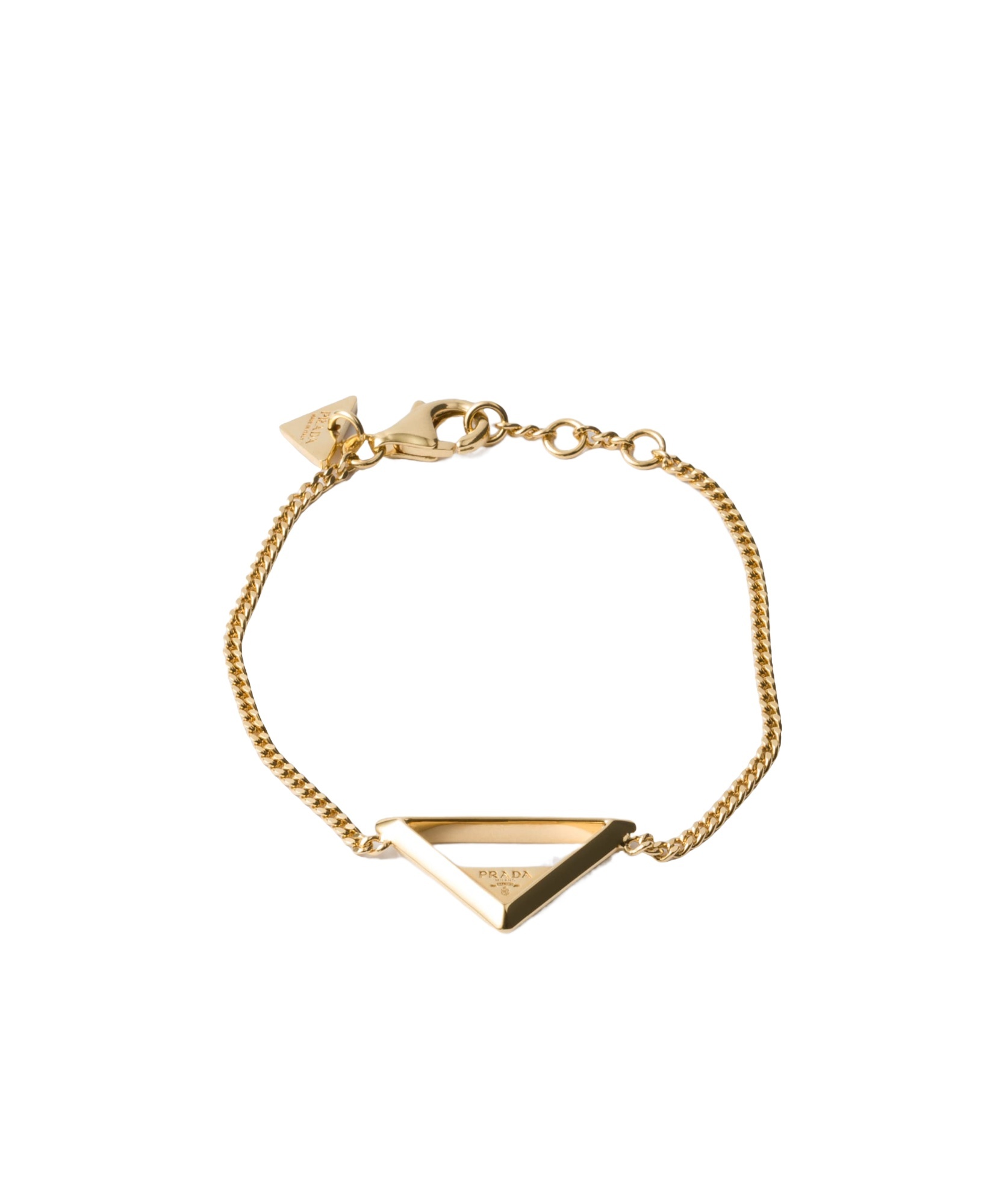 Prada Logo Bracelet In Gold Color