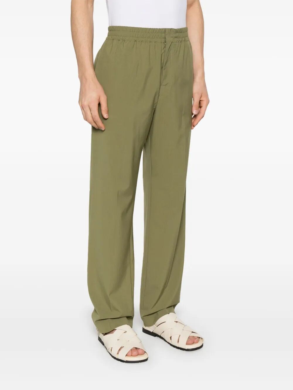 Bottega Veneta Elastic Waist Casual Pants In Green