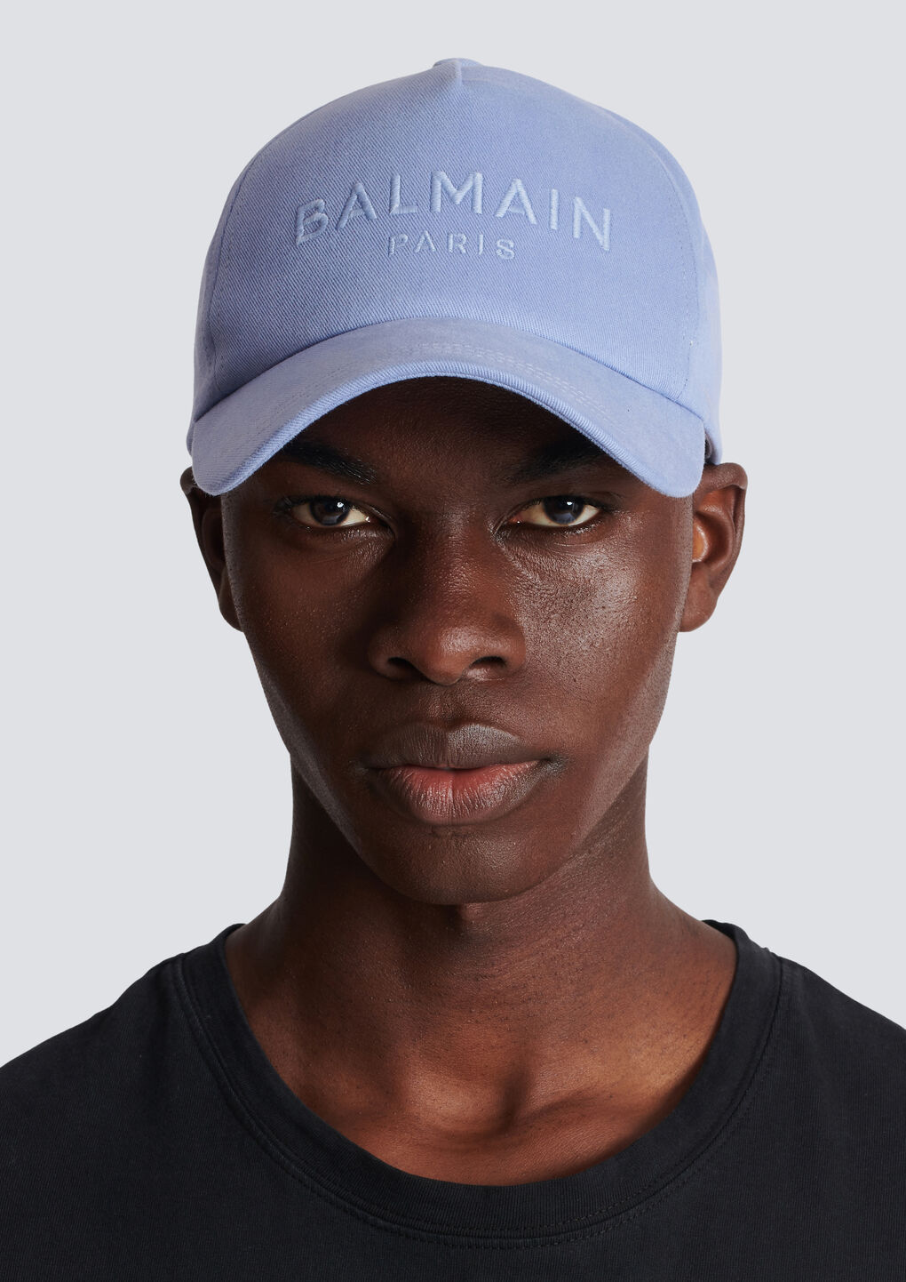 Balmain Logo-embroidered Cotton Cap In Blue