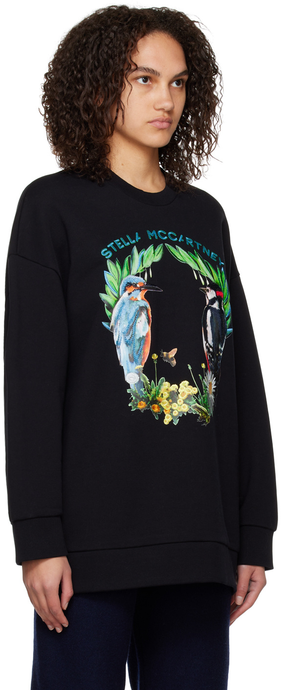 Stella Mccartney Round Collar Long Sleeve Sweater In Black