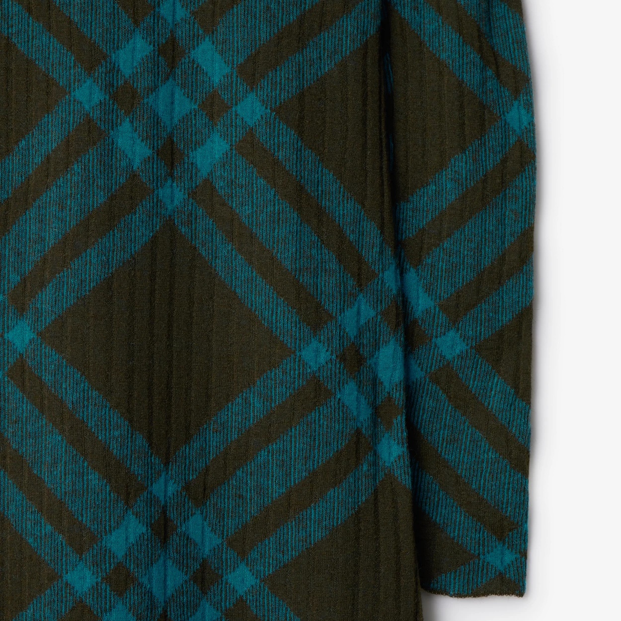 Shop Burberry Checkered Wool Blend Shift Dress In Black