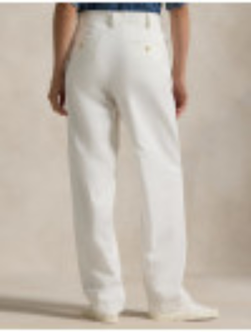 Polo Ralph Lauren Pleated Wide-leg Trousers In White