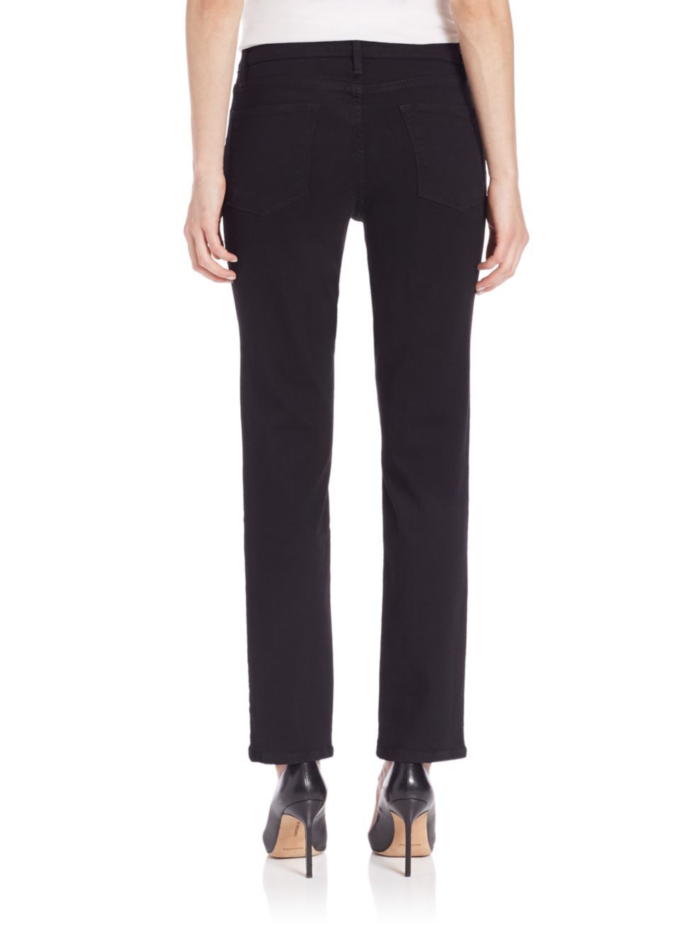 Frame Le High Straight Leg Jeans In Black