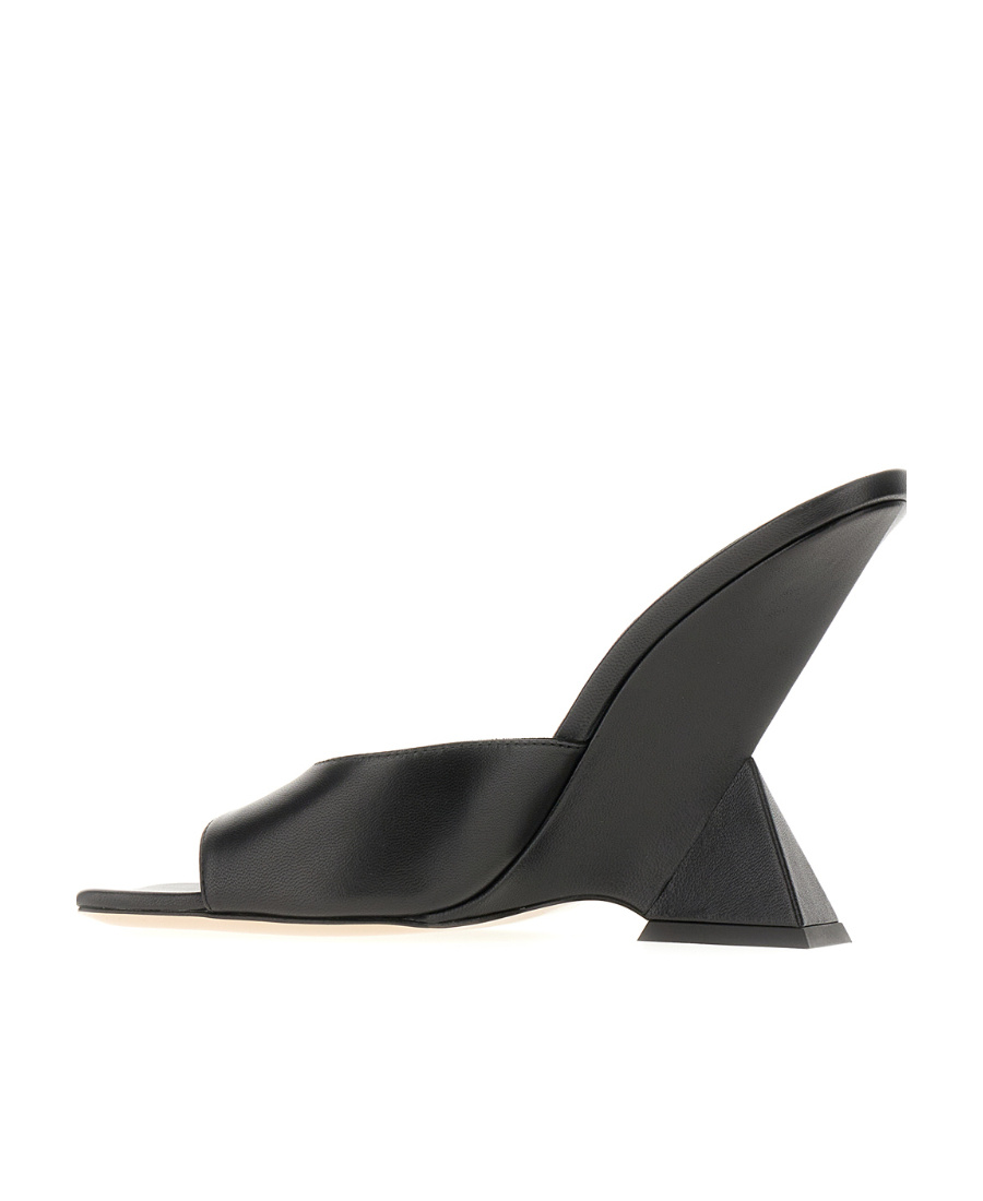 Attico Cheope 105 Leather Mules In Black