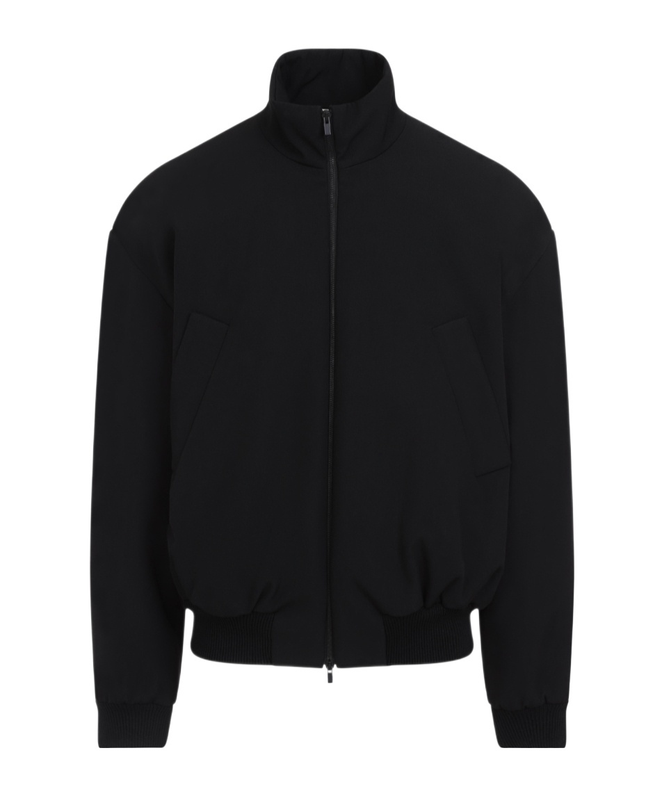 Fear Of God Black Nylon Bomber With High Collar In Black