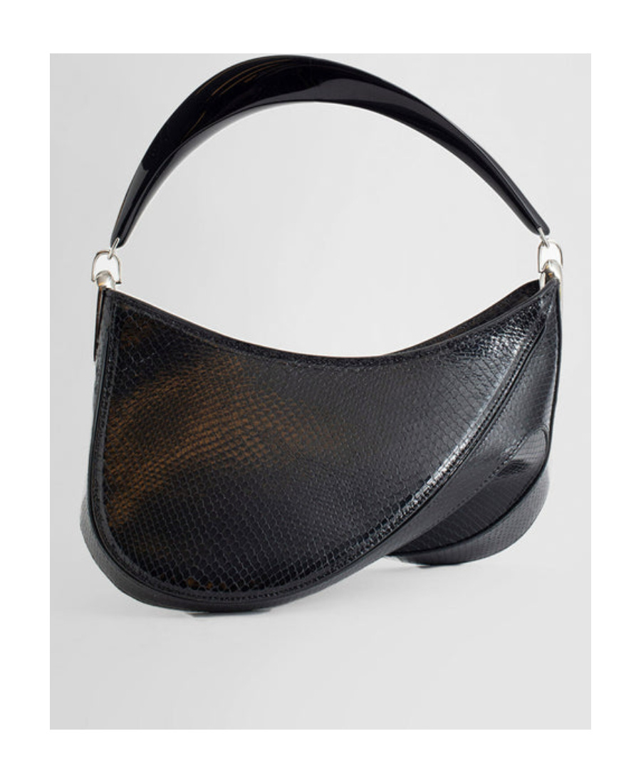 Mugler Spiral Curve Zipped Tote Bag In Black