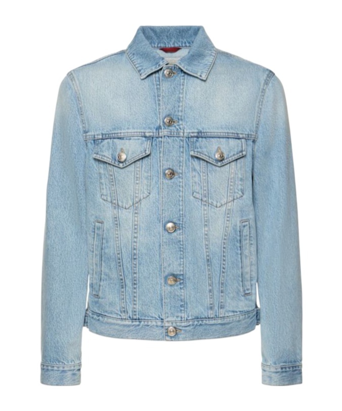 Brunello Cucinelli Blue Denim Cotton Jacket