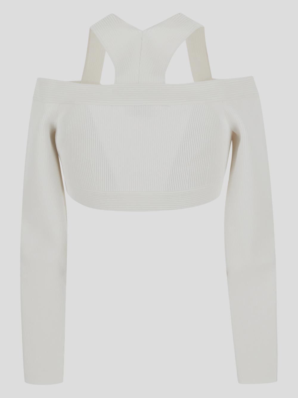 Alexander Mcqueen Cut-out Detailed Cropped Top In White
