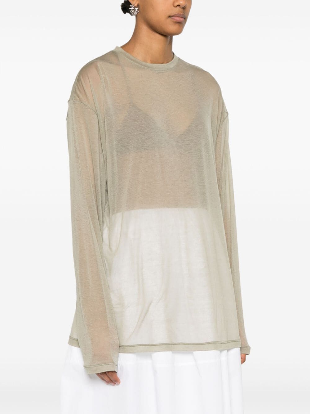 Prada Semi-sheer T-shirt In Green