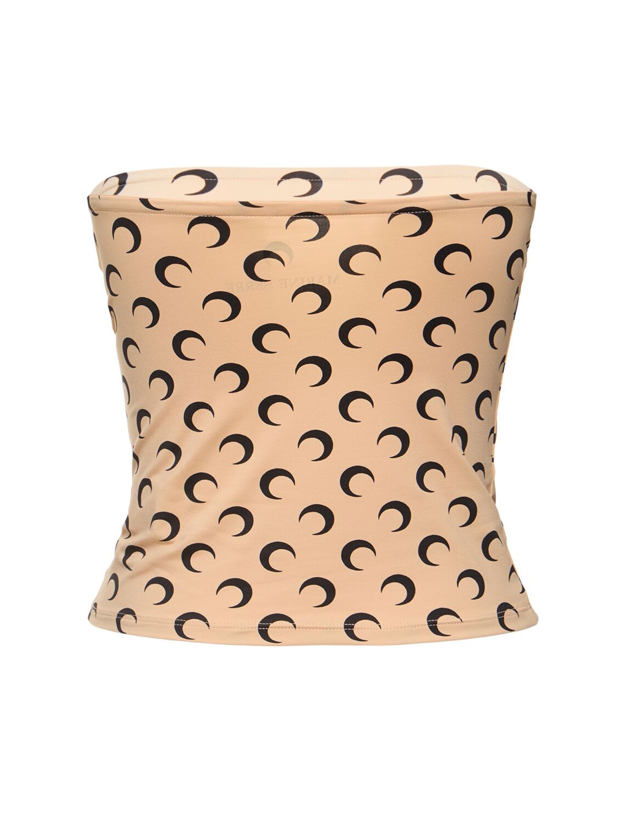 Marine Serre Moon Printed Second Skin Tube Top In Brown