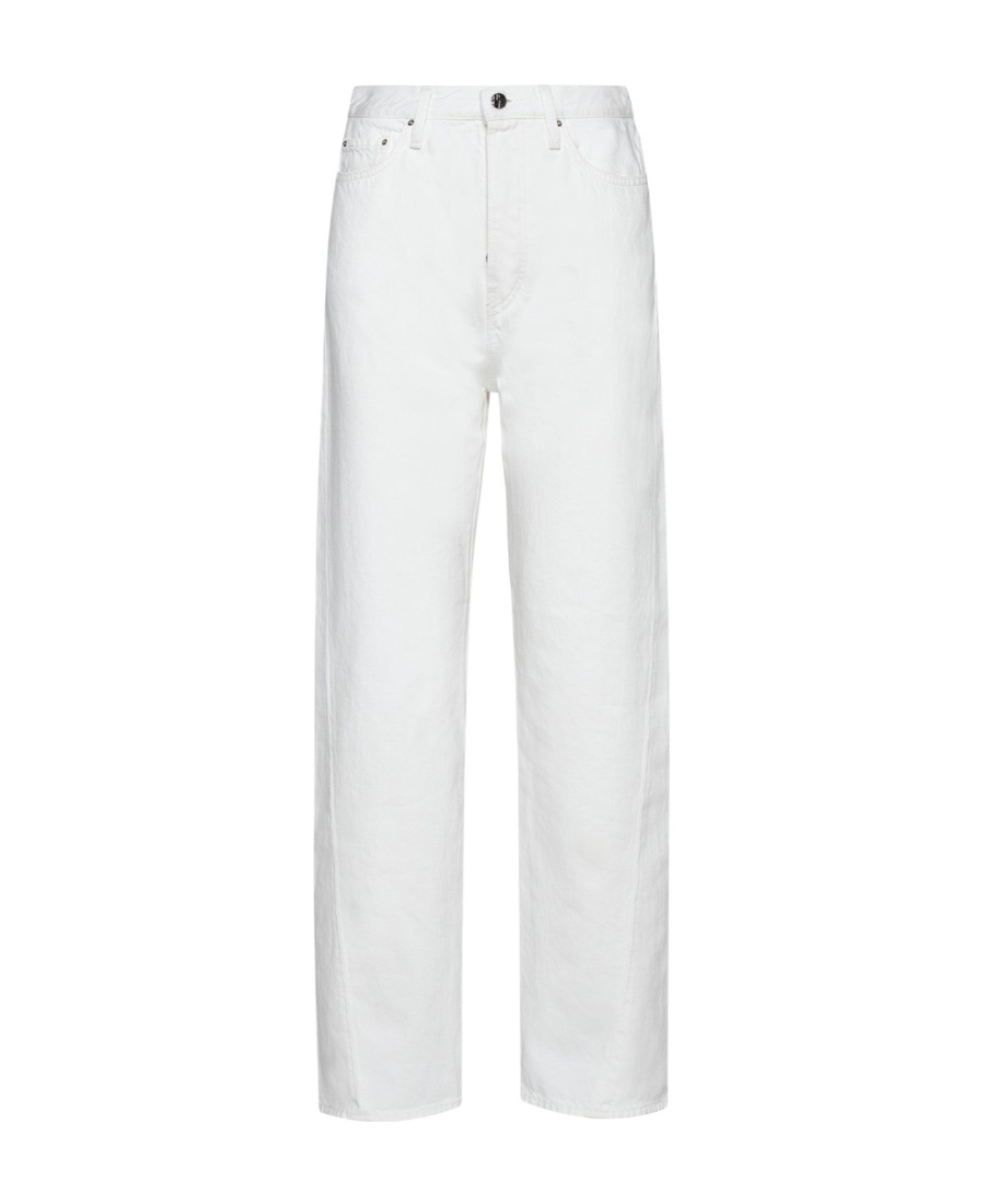 Totême Logo Patch Straight-leg Jeans In White