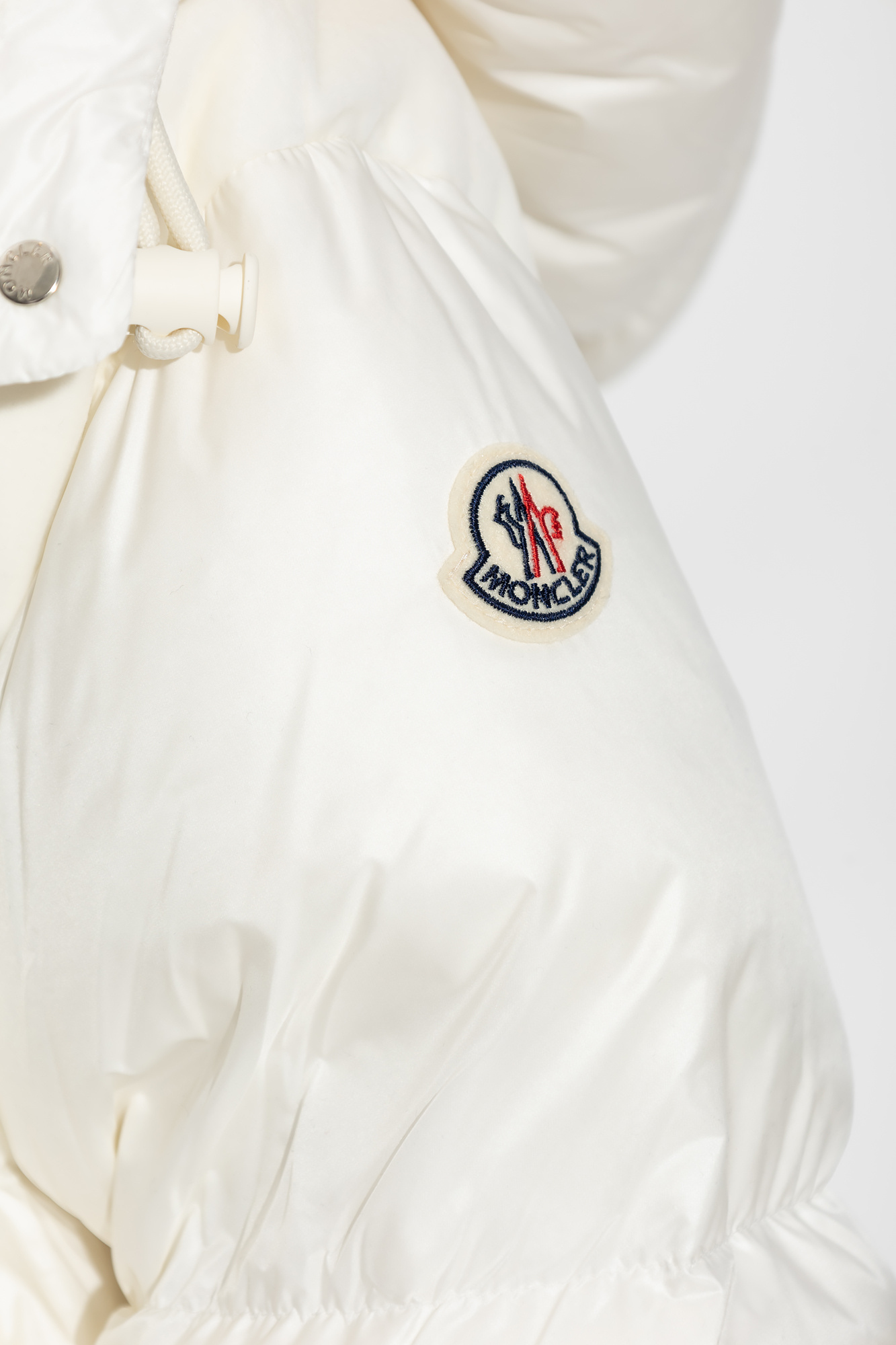 Moncler Meandre Velvet-panelled Padded Jacket In White