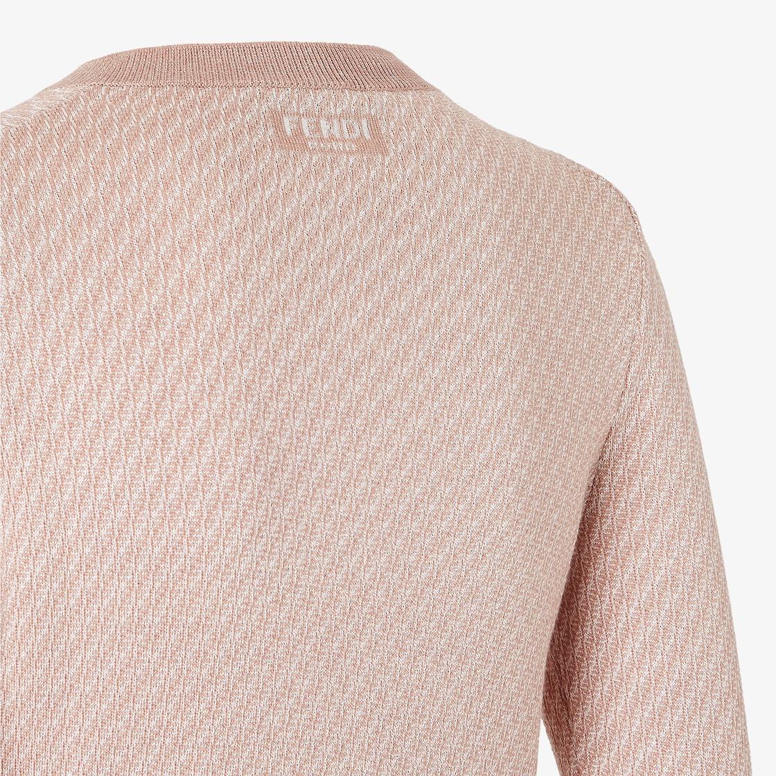 Shop Fendi Pink Ff Wool And Silk Cardigan In Nude
