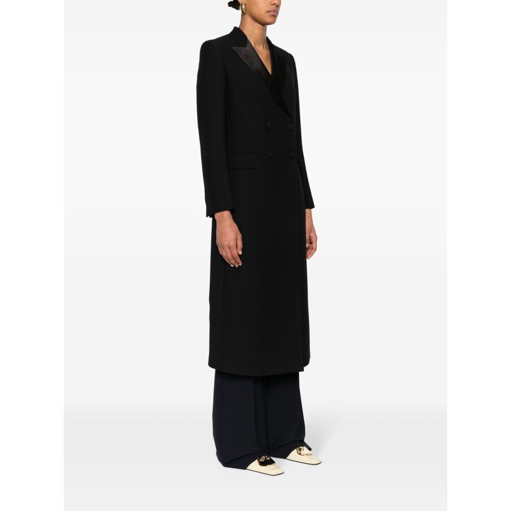 Fabiana Filippi Notched-collar Double-breasted Coat In Black