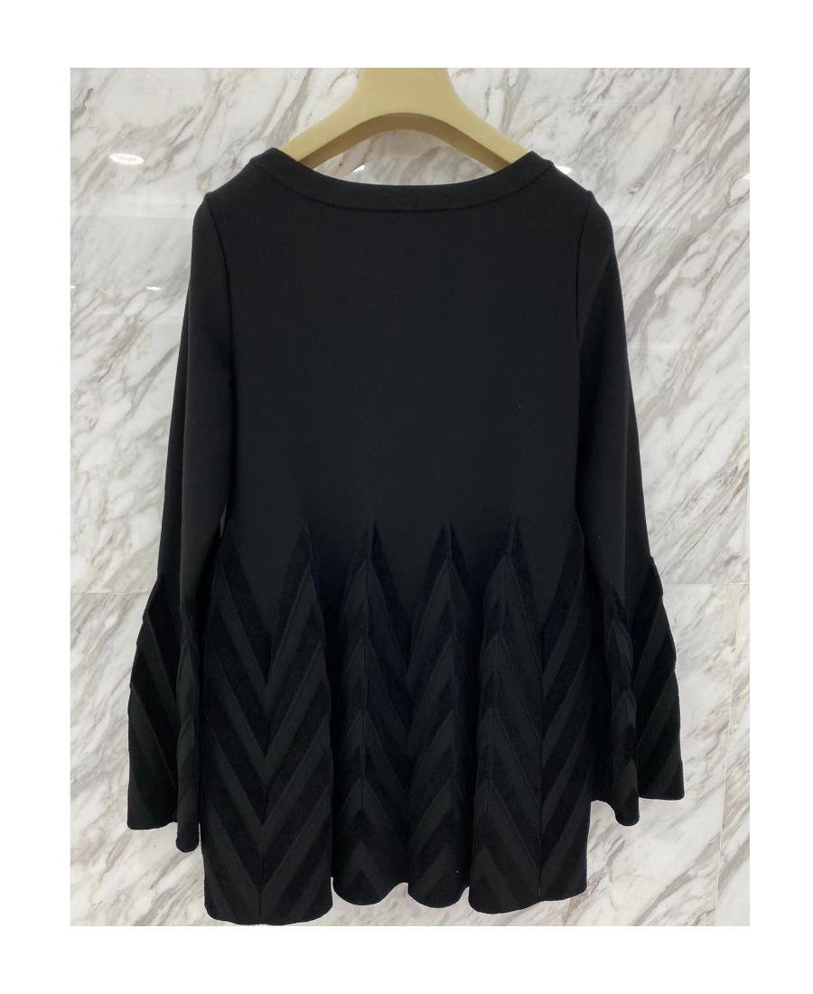 Alaïa Short Dress With Round Neck In Black