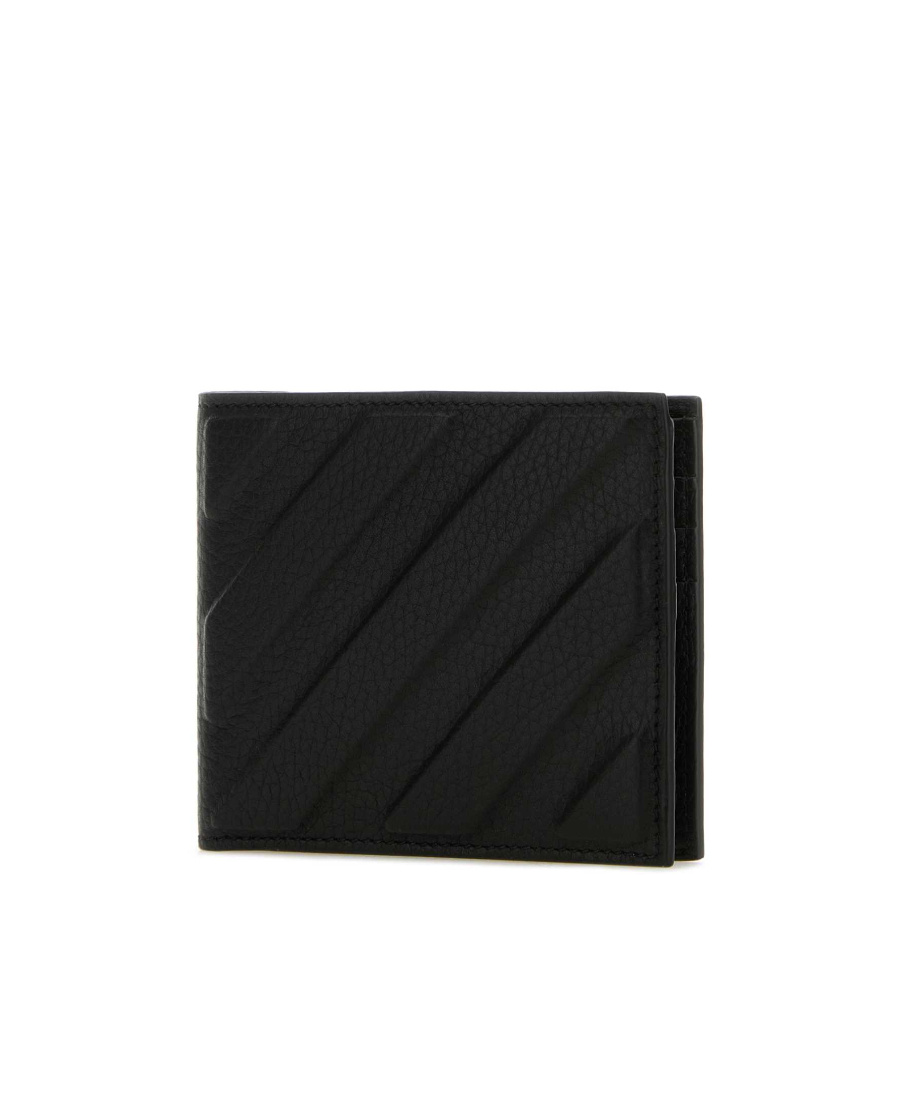 Off-white 3d Diag Bifold Leather Wallet In Black