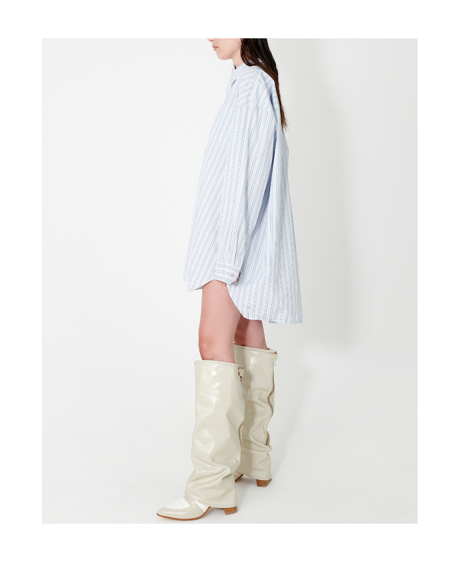 Our Legacy Striped Oversized Long-sleeve Shirt In Blue