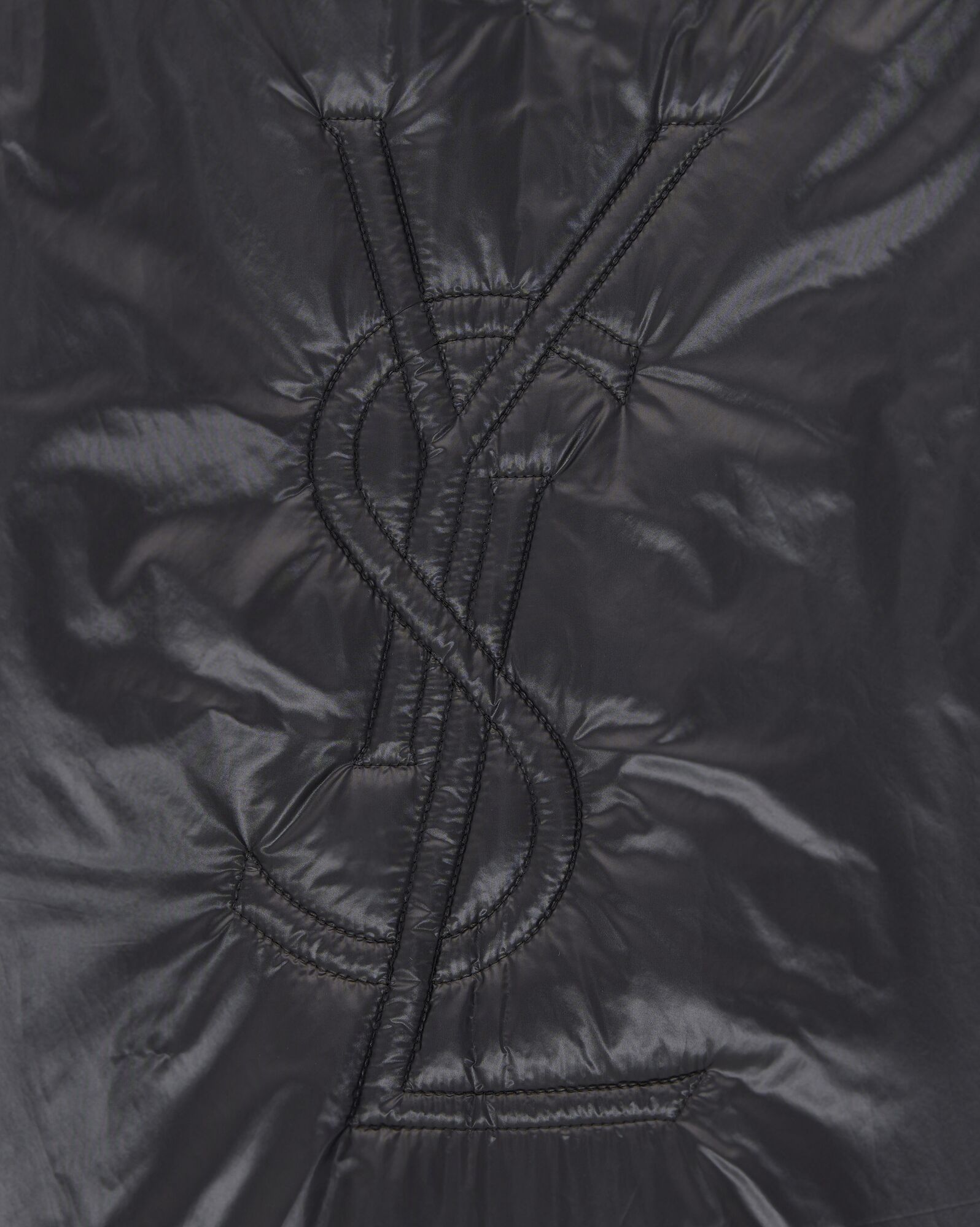 Saint Laurent Cassandre Oversized Hooded Coat In Black