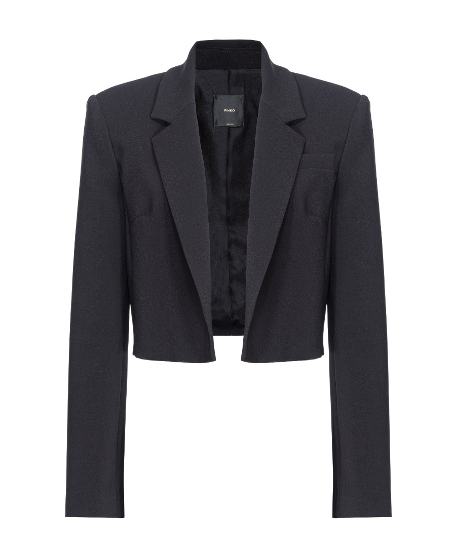 Pinko Short Jacket With Pockets And Lapels In Black