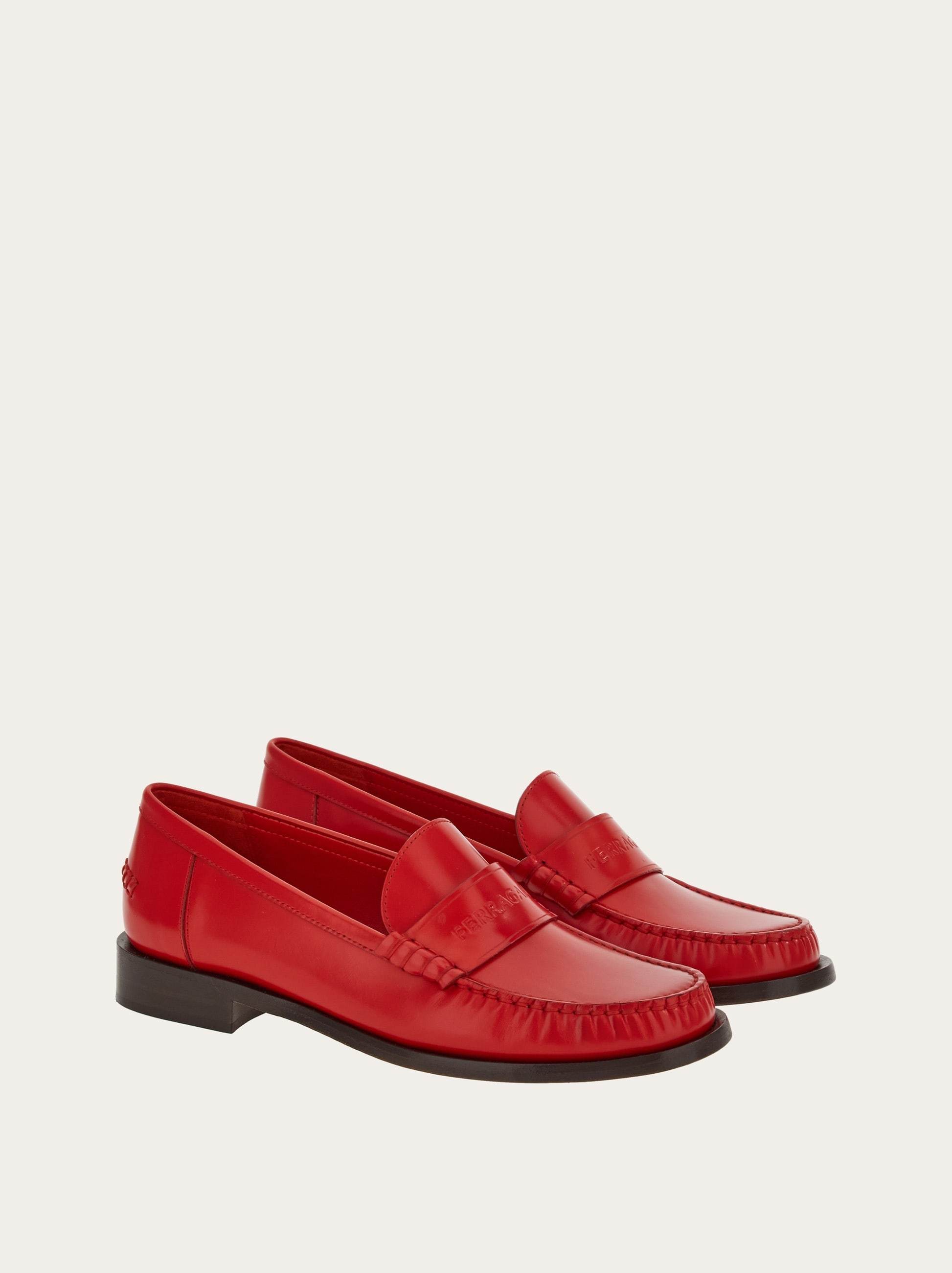Ferragamo Logo Love Shoes In Red