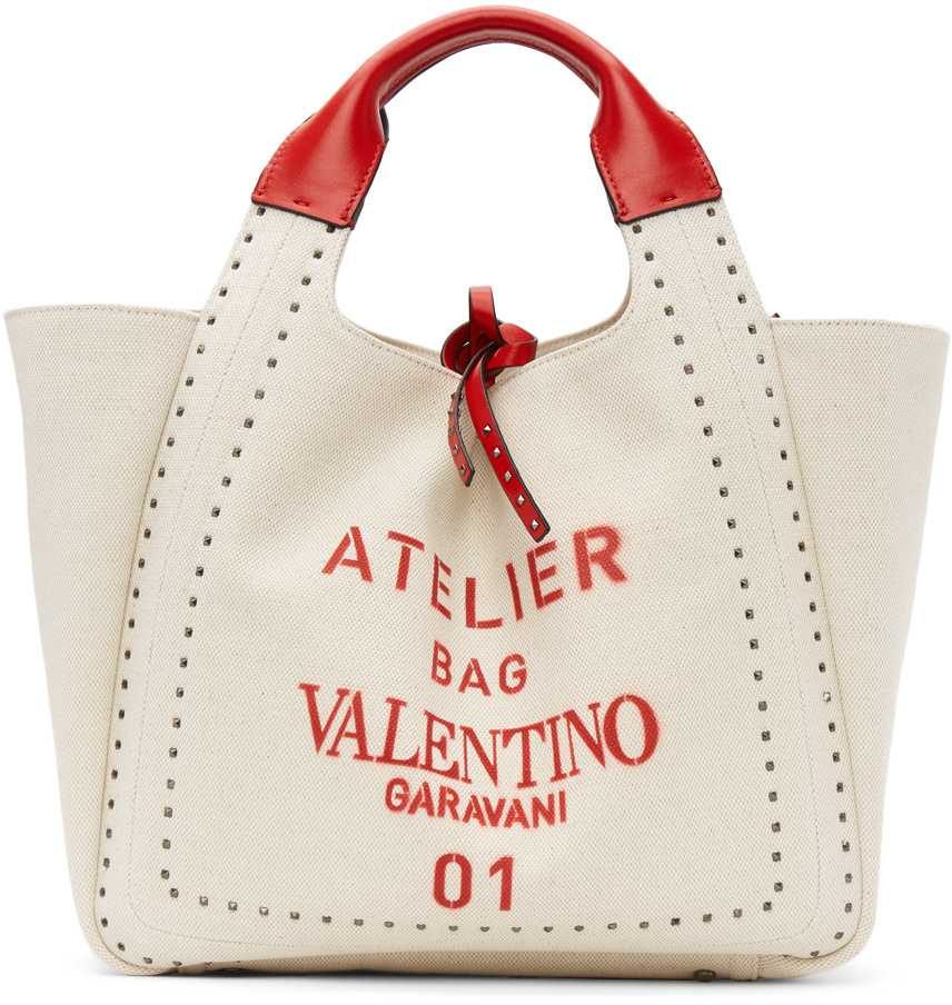 Valentino Atelier Shopping Bag In Neutral