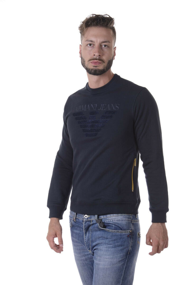 Armani Jeans Sweatshirt Hoodie In Blue