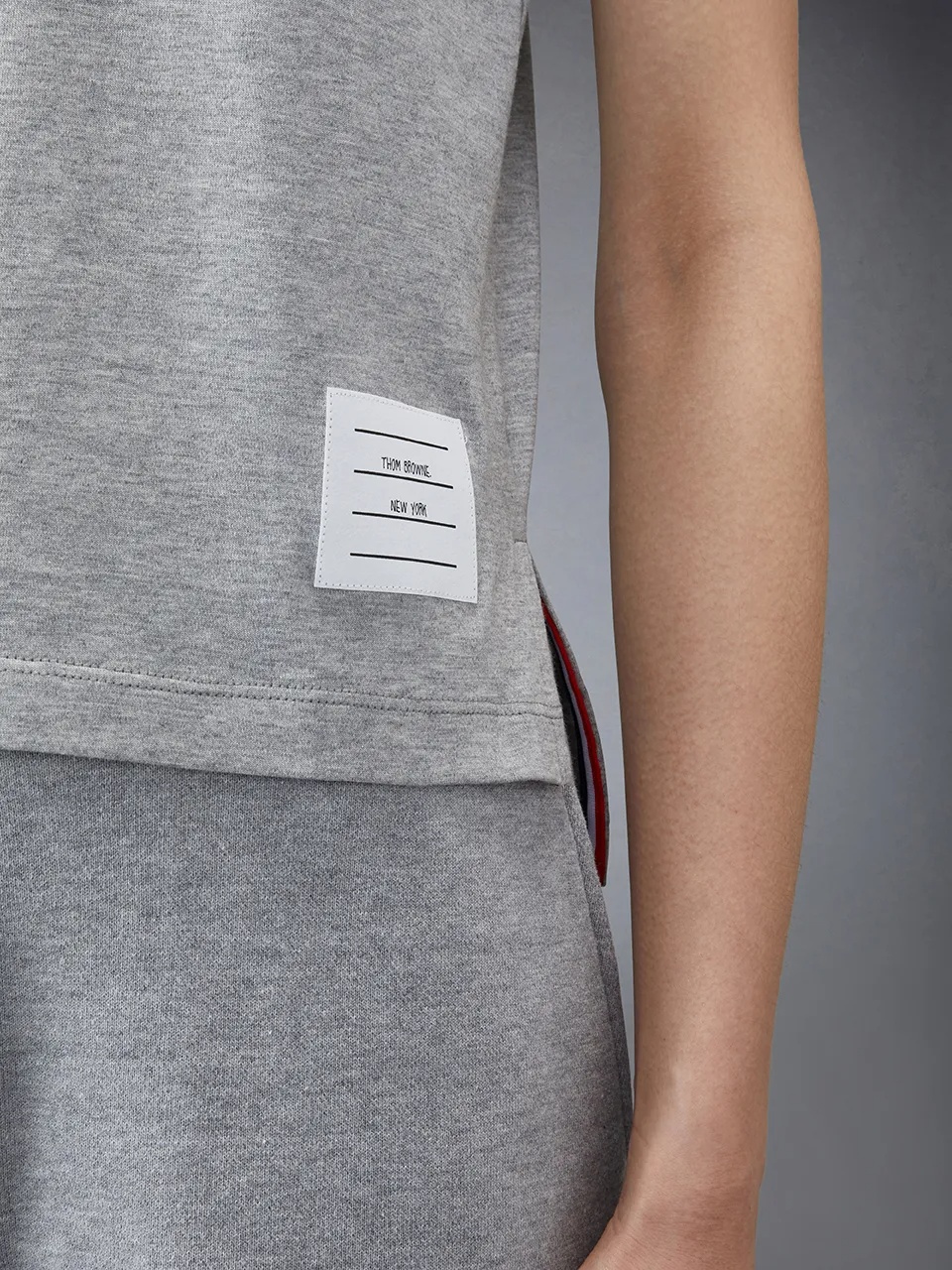 Thom Browne Classic Loopback Pique T-shirt In Gray