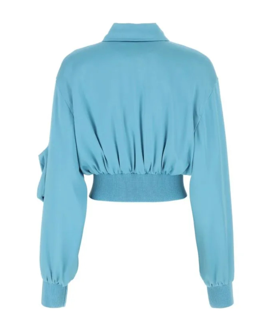 Blumarine Logo Casual Jacket In Blue