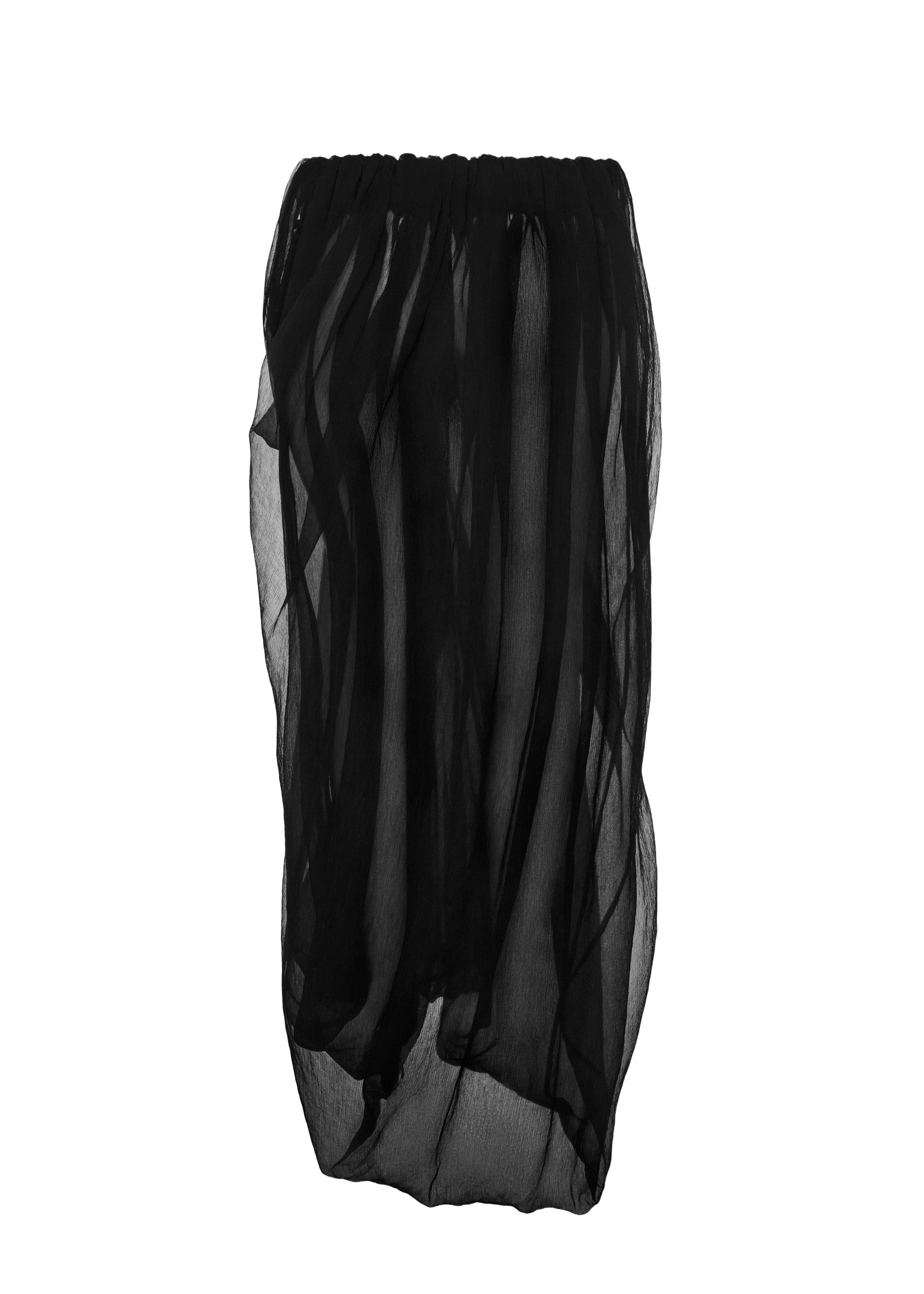 Magda Butrym Draped Ruffled Long Skirt In Black
