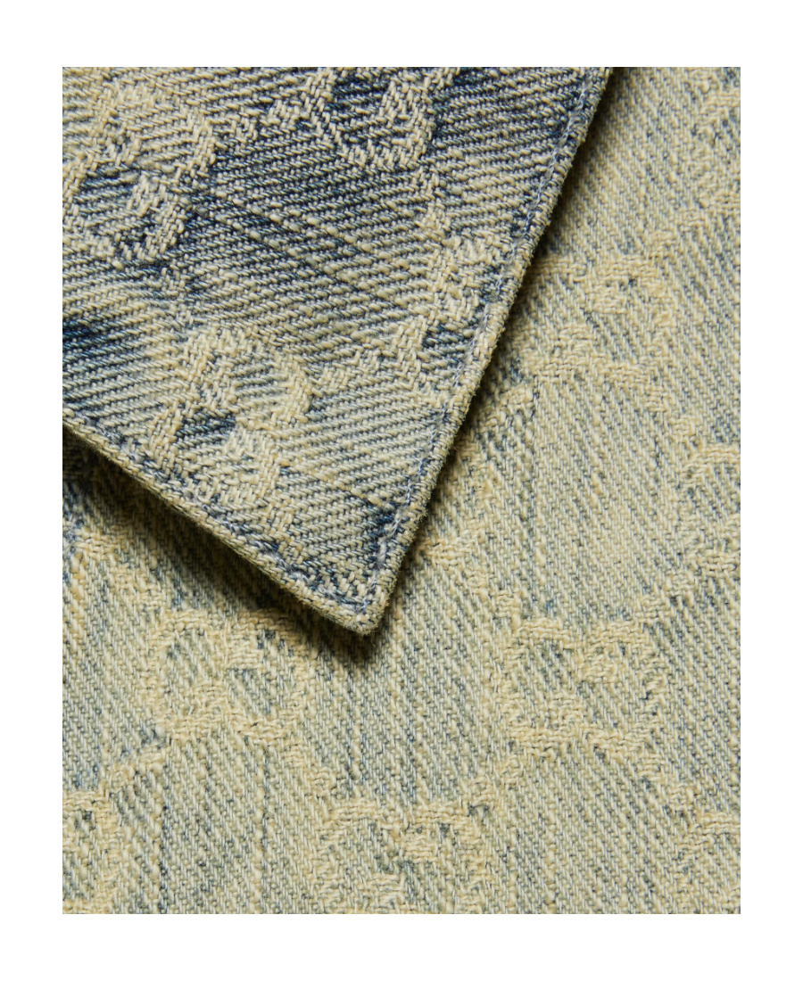 Shop Gucci Gg Jacquard Denim Jacket In Nude