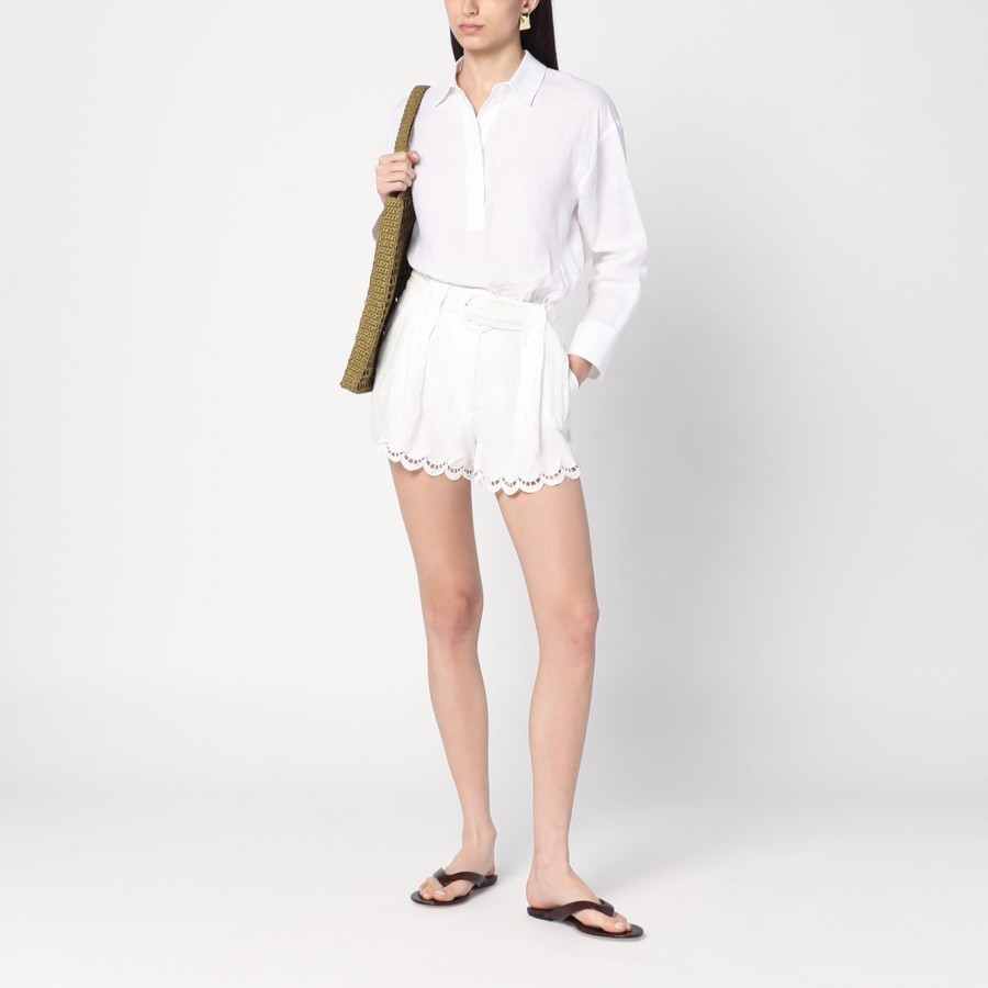 Shop Farm Rio Linen Shorts In White