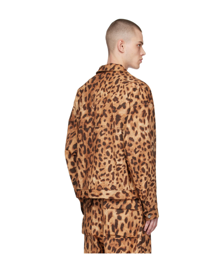 We11 Done Brown & Tan Allover Printed Jacket In Brown