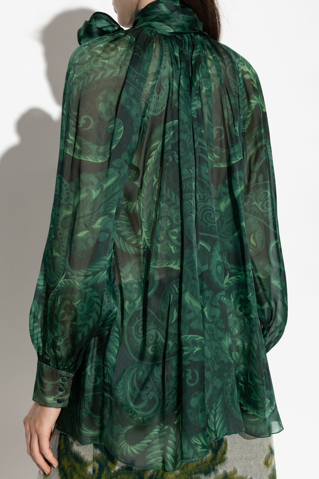 Etro Paisley-print Blouse In Green