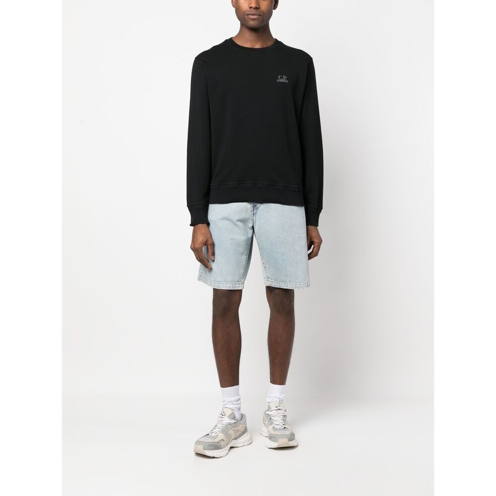 C.p. Company Logo-embroidered Sweatshirt In Black