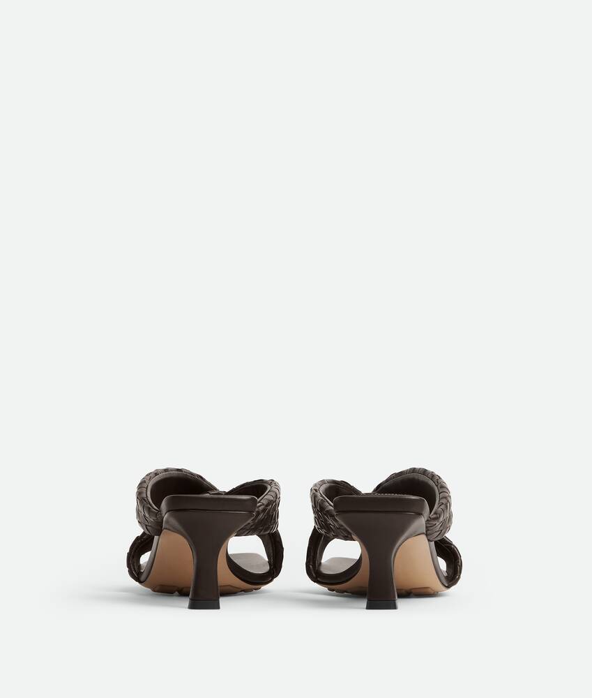 Bottega Veneta Riva Micro Woven Nappa Leather Kitten-heel Sandals In Burgundy