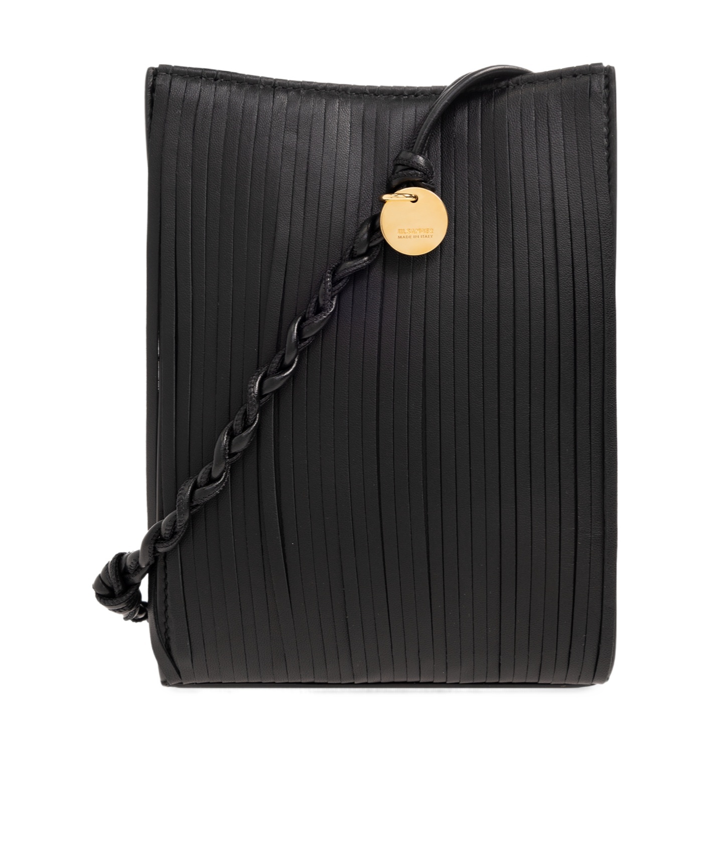 Jil Sander Small Tangle Fringe Cross Body Bag In Black