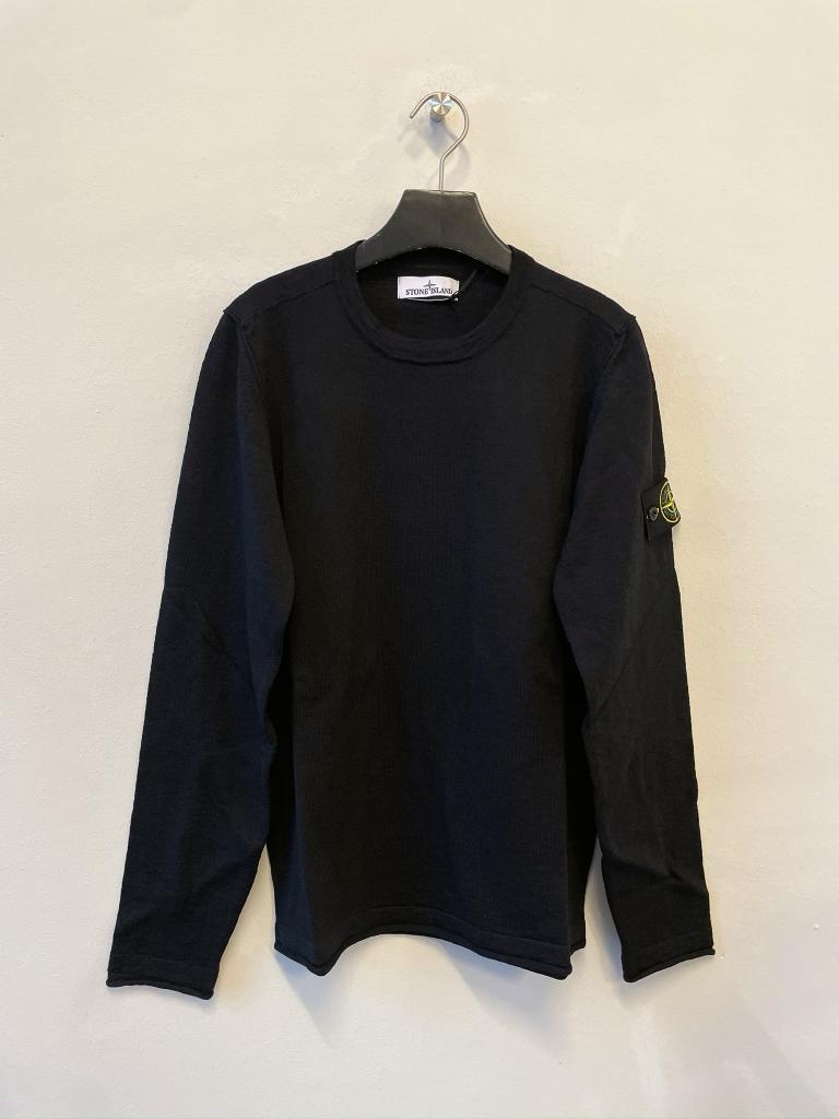 Shop Stone Island Logo Patch Crewneck Jumper In Black