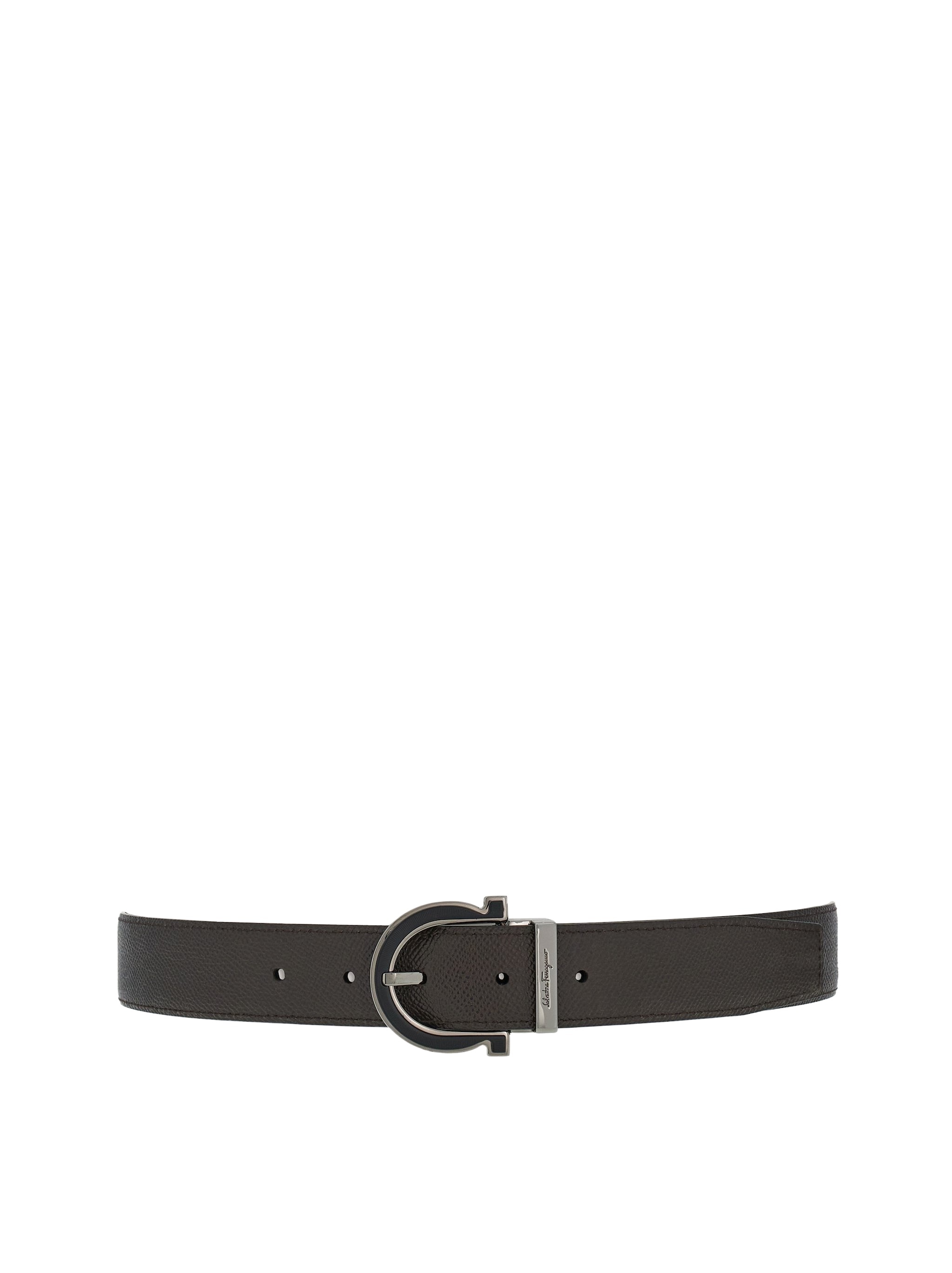 Ferragamo Adjustable Gancini Belt In Black