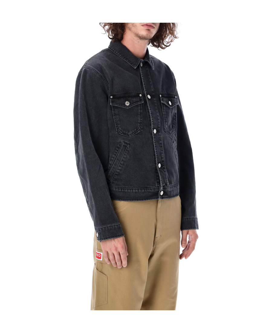 Kenzo Trucker Denim Jacket In Black